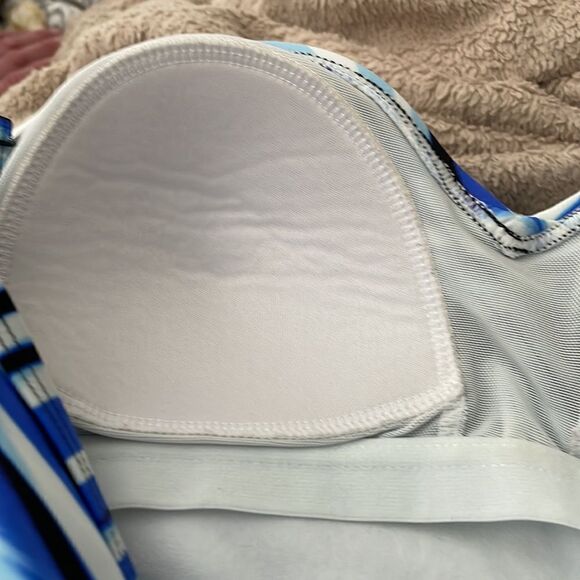 Croft & Barrow Striped Tankini Swimsuit Top Size 10 Blue - Picture 9 of 12